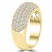 1.44 ct Ladies Five Row Round Cut Diamond Anniversary Ring in Yellow Gold